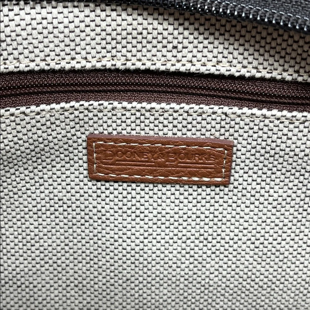 DOONEY & BOURKE SHOULDER HAND BAG CARAMEL COLOR GENUINE PEBBLED LEATHER TASSEL